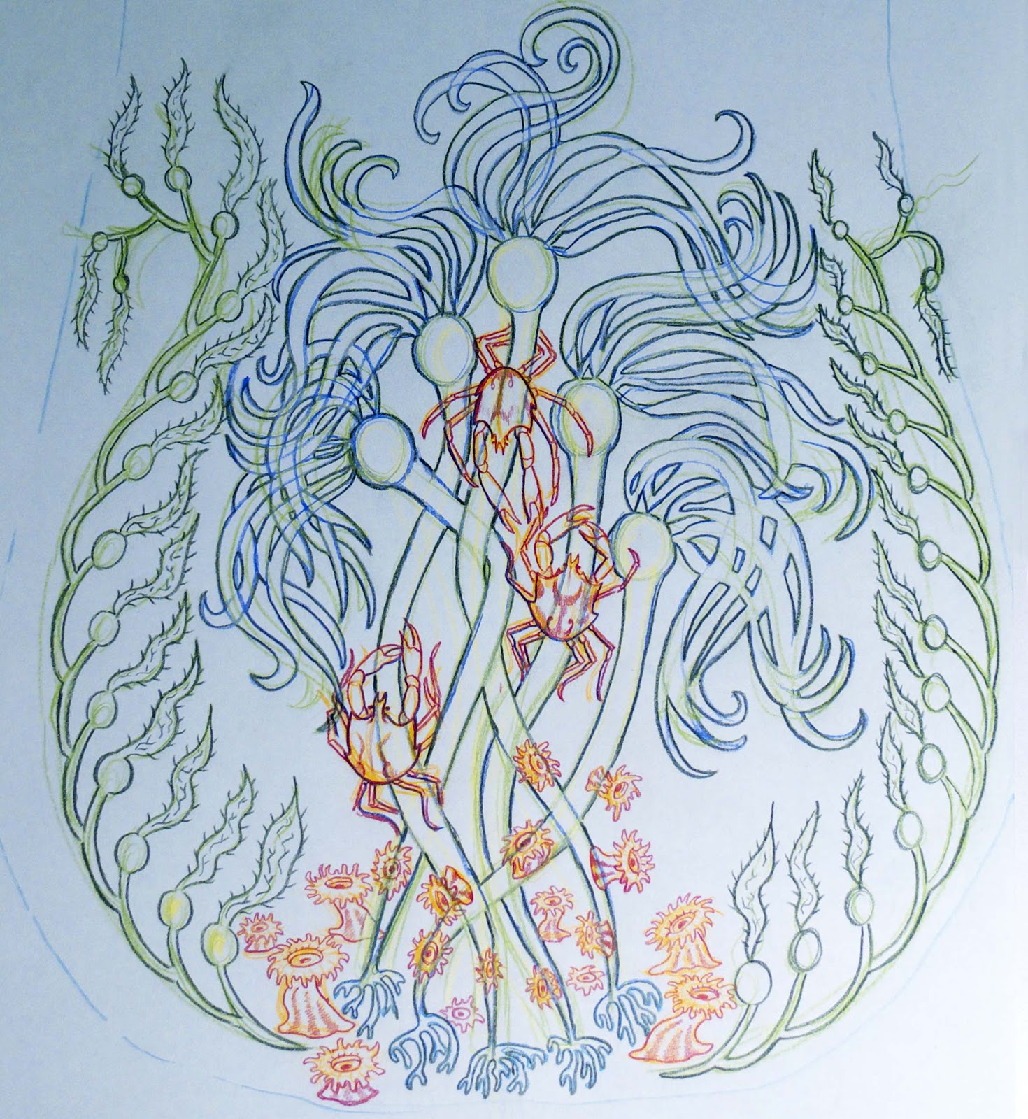 1470x1600 Kelp Forest Concept Sketches - Kelp Forest Drawing