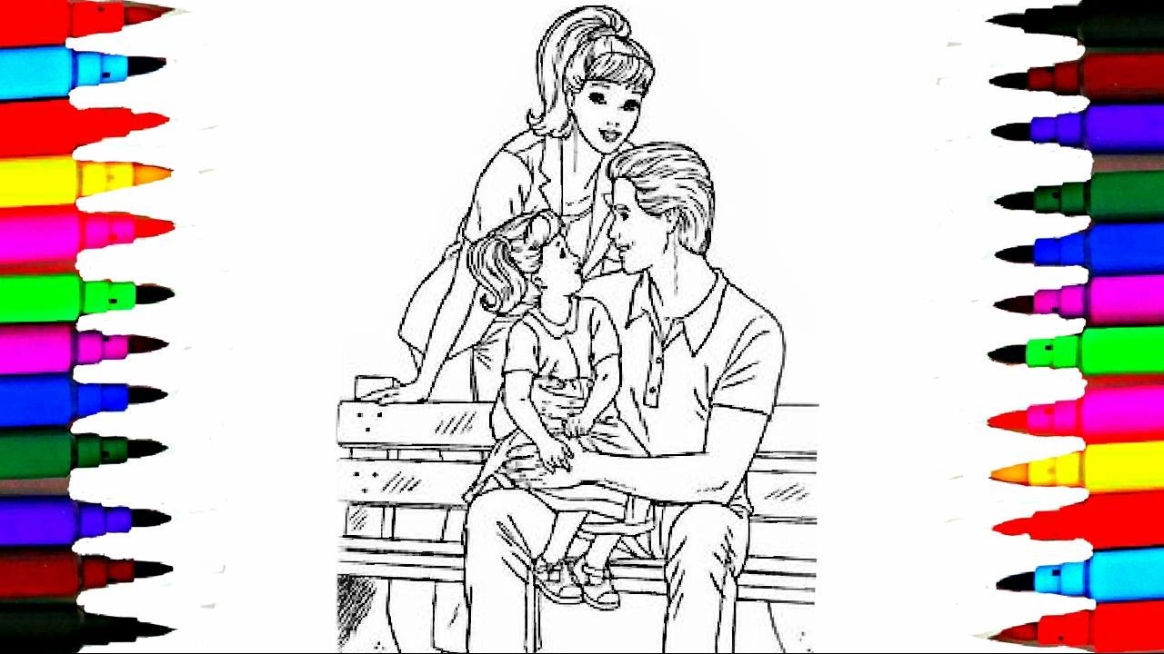 1280x720 barbie ken chelsea drawing pages to learn coloring books for kids - Ken Drawing