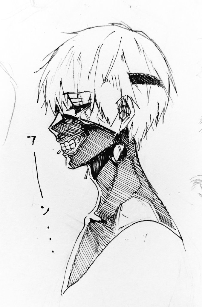676x1024 ken kaneki, from tokyo ghoul anime - Ken Drawing