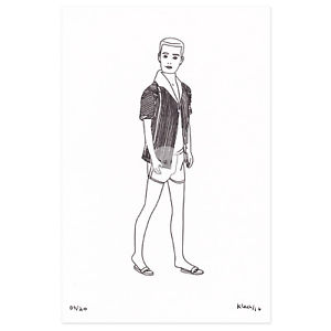 300x300 limited edition ink drawing art vintage ken doll - Ken Drawing