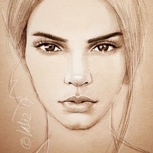 Kendall Jenner Drawing at PaintingValley.com | Explore collection of ...