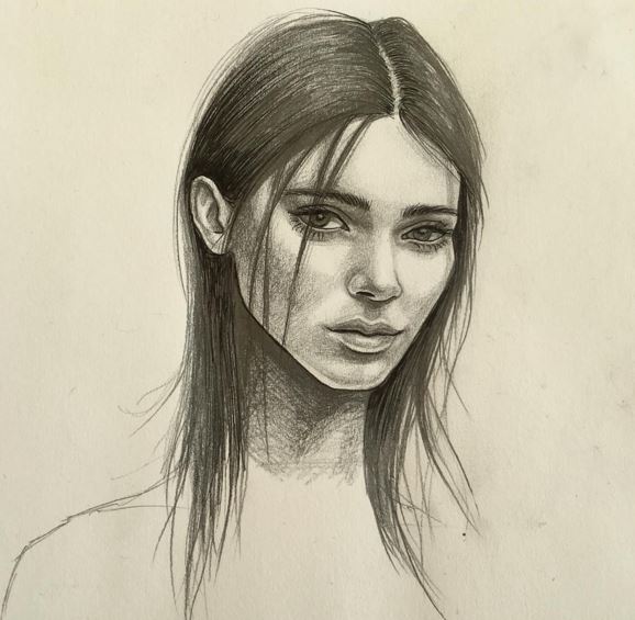 578x565 Kendall Jenner Drawing Drawing Skill - Kendall Jenner Drawing