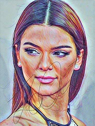 376x500 Kendall Jenner Drawing Print Poster Hand Drawn - Kendall Jenner Drawing