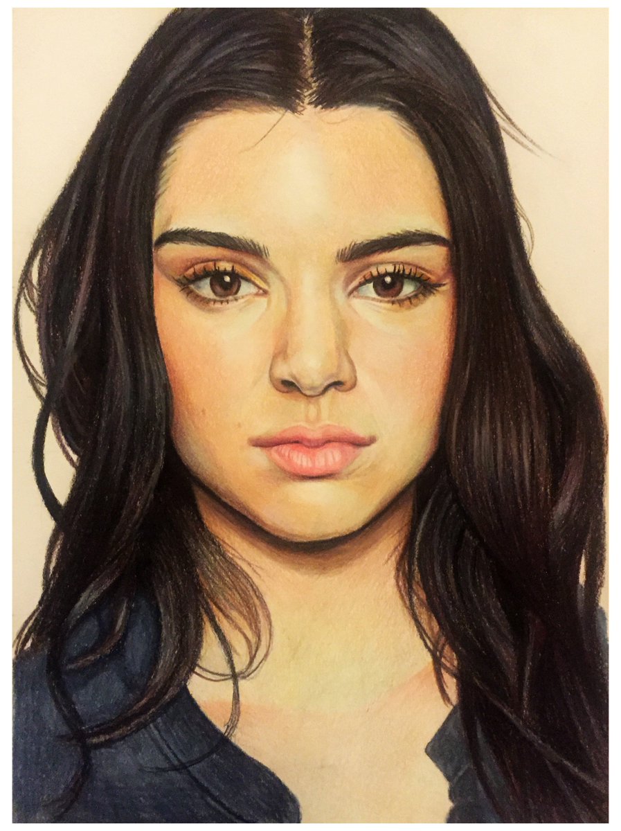 897x1200 Annukka Lascelles On Twitter Coloured Pencil Drawing Of Kendall - Kendall Jenner Drawing