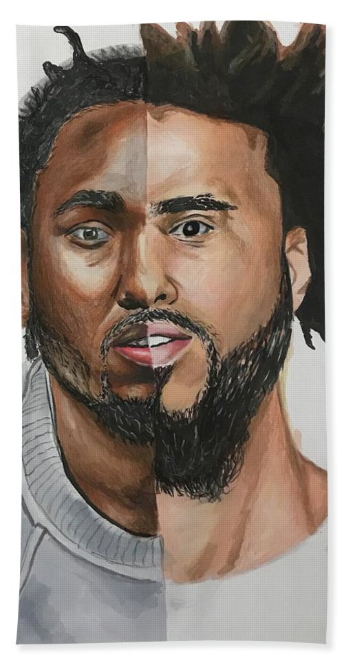 500x967 Kendrick Lamar J Cole Bath Towel For Sale - Kendrick Lamar Drawing