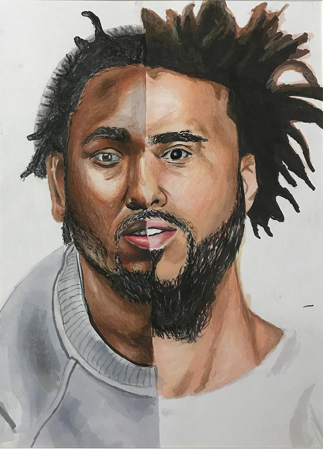 647x900 Kendrick Lamar J Cole Drawing - Kendrick Lamar Drawing