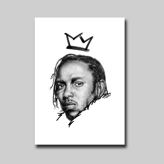 570x570 Kendrick Lamar Sketch Print Etsy - Kendrick Lamar Drawing