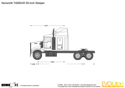 400x283 Kenworth Inch Sleeper Vector Drawing - Kenworth Drawing