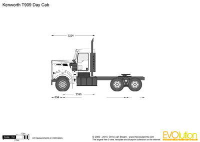 400x283 kenworth day cab vector drawing - Kenworth Drawing