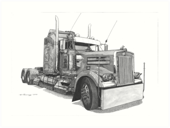549x413 Kenworth Art Prints - Kenworth Drawing