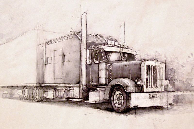 800x534 pencil drawings of semi trucks kenworth truck drawings trucks - Kenworth Drawing