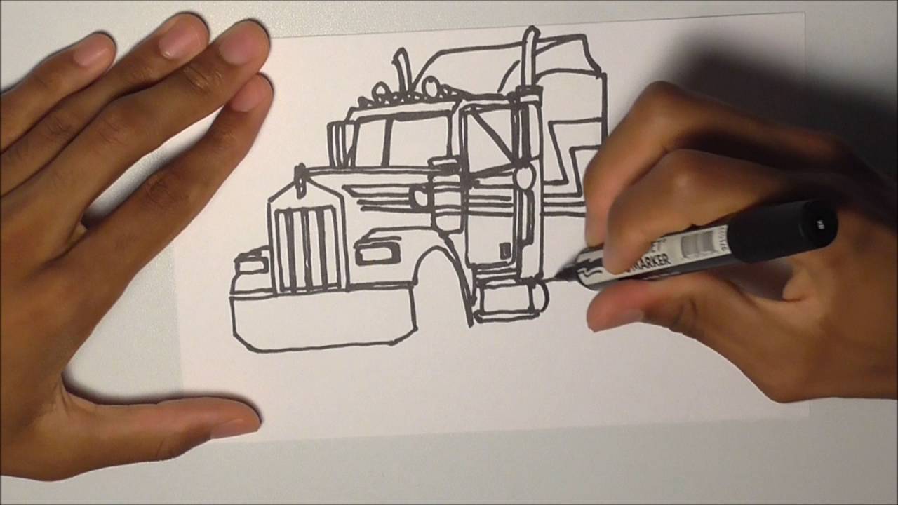 1280x720 Drawing Trucks!!! Kenworth - Kenworth Drawing