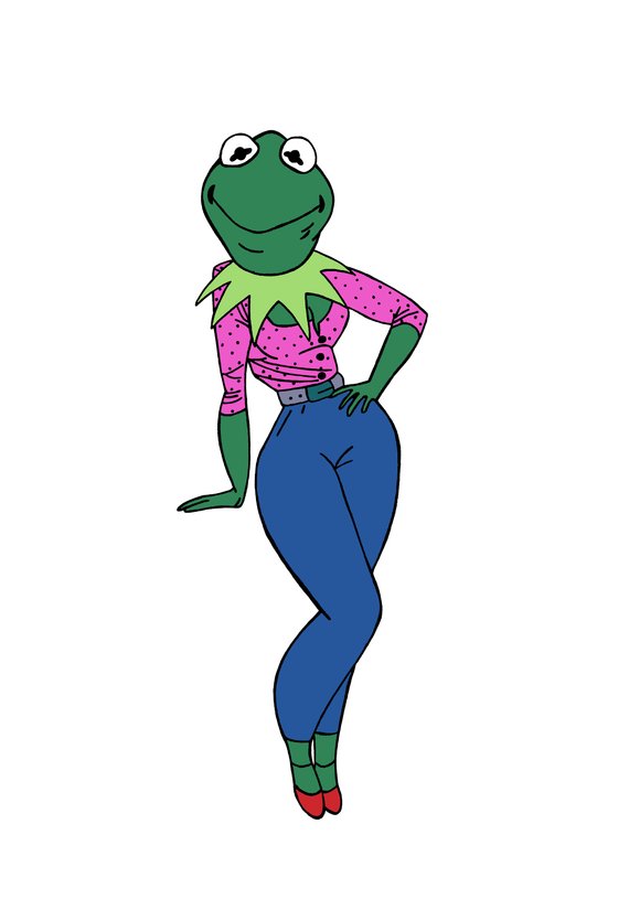 570x815 kermit muppet pin up original drawing, pin up, muppets, jim henson - Kermit Drawing