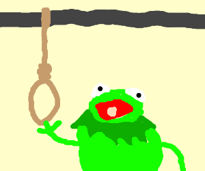 300x250 Kermit About To Hang Himself Drawing - Kermit Drawing