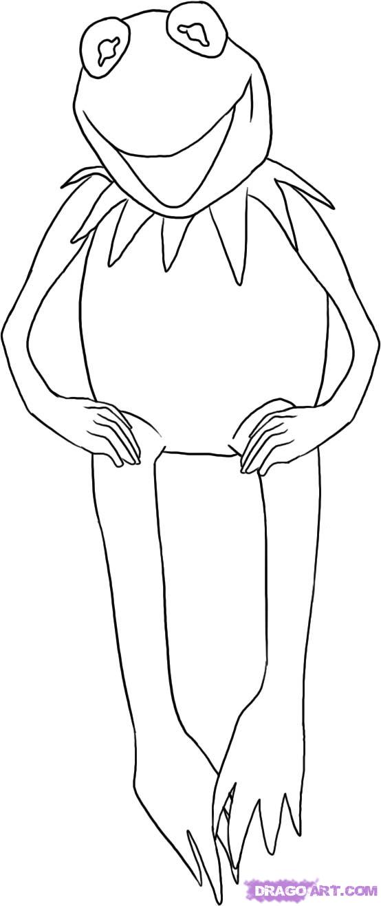 554x1317 How To Draw Kermit The Frog, Step - Kermit The Frog Drawing