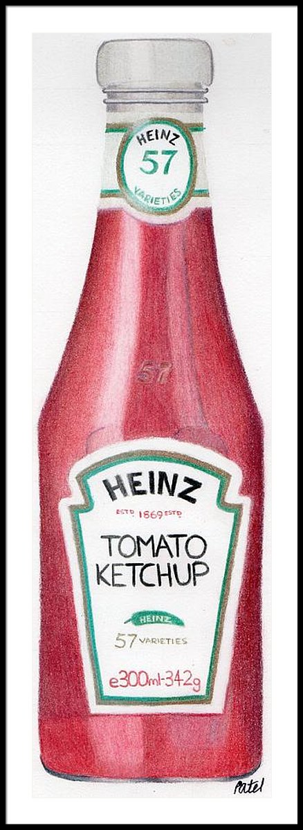 438x1200 tomato ketchup framed print - Ketchup Drawing