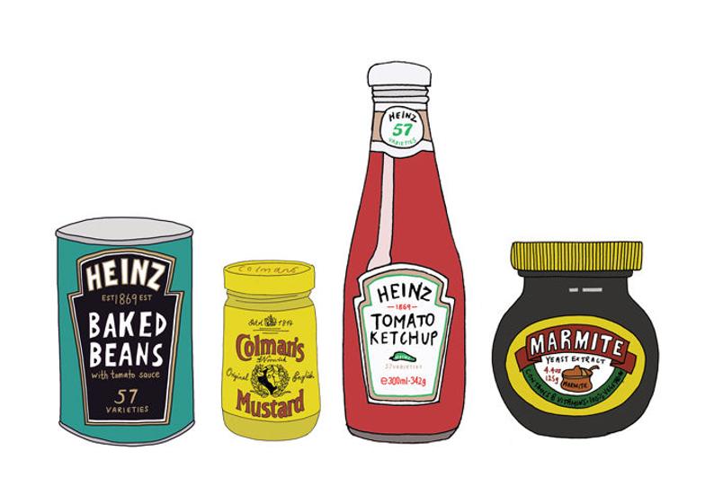 794x561 british brand foods illustration drawing kitchen art etsy - Ketchup Drawing