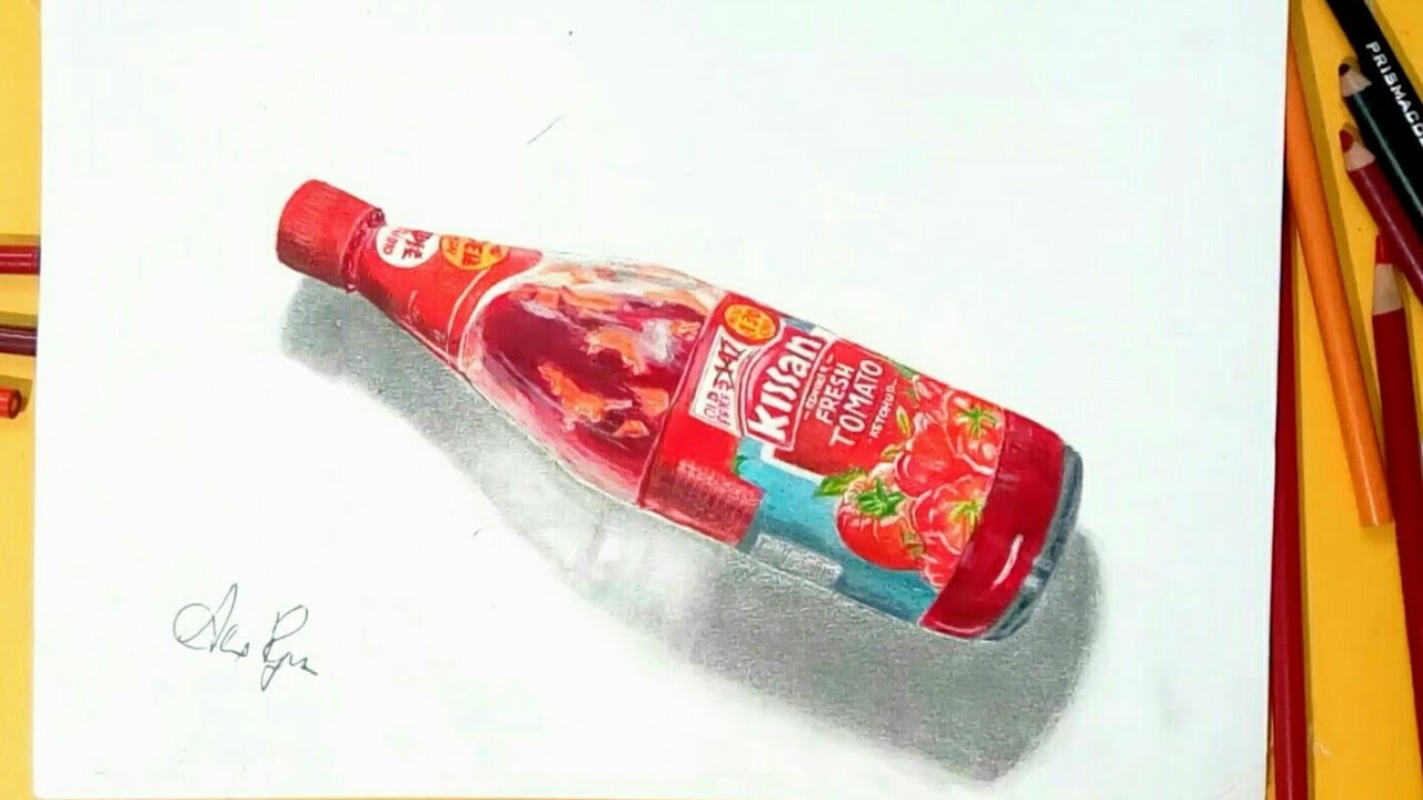 1280x720 drawing kissan ketchup bottle! - Ketchup Drawing