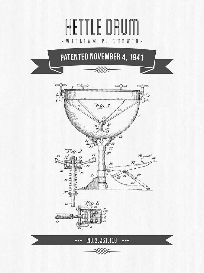 675x900 kettle drum patent drawing digital art - Kettle Drawing