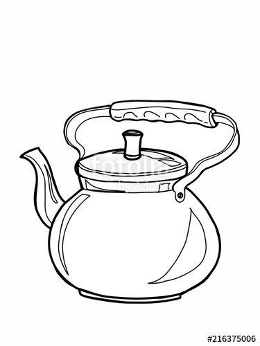 375x500 teapot cartoon drawing stock photo and royalty free images - Kettle Drawing