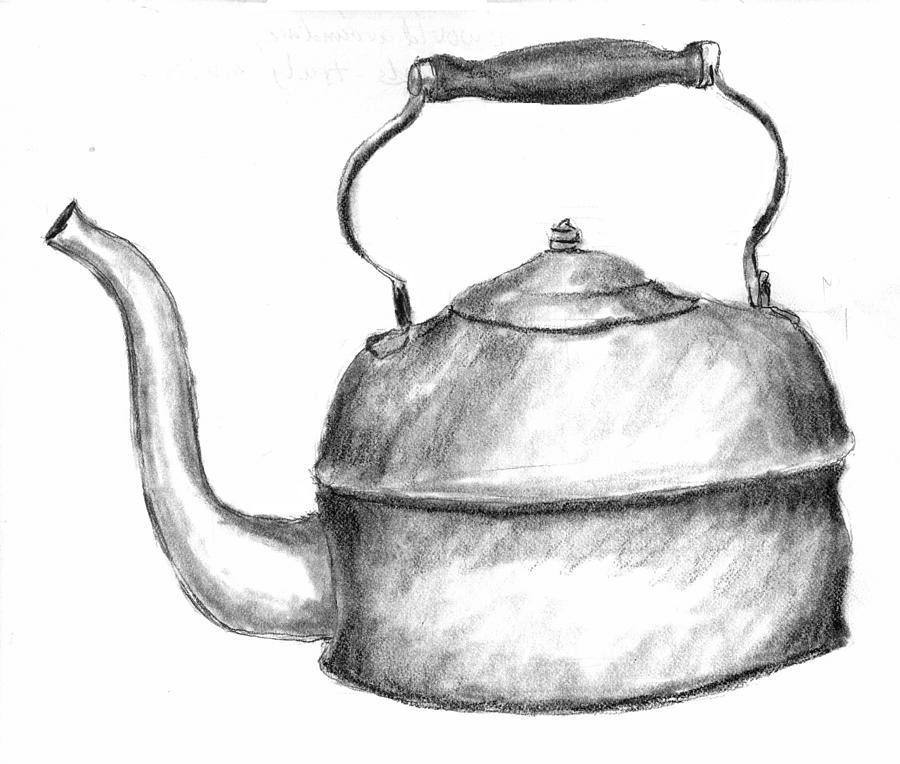 900x764 copper pot drawing - Kettle Drawing