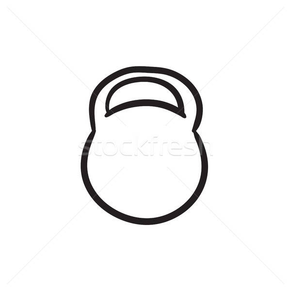 600x600 Kettlebell Sketch Icon Vector Illustration Andrei Krauchuk - Kettlebell Drawing