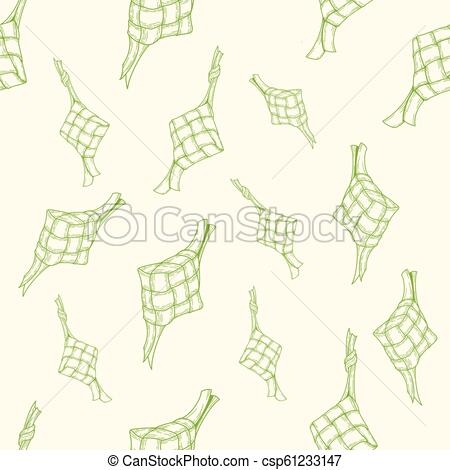 450x470 ketupat seamless pattern ketupat vector seamless pattern - Ketupat Drawing