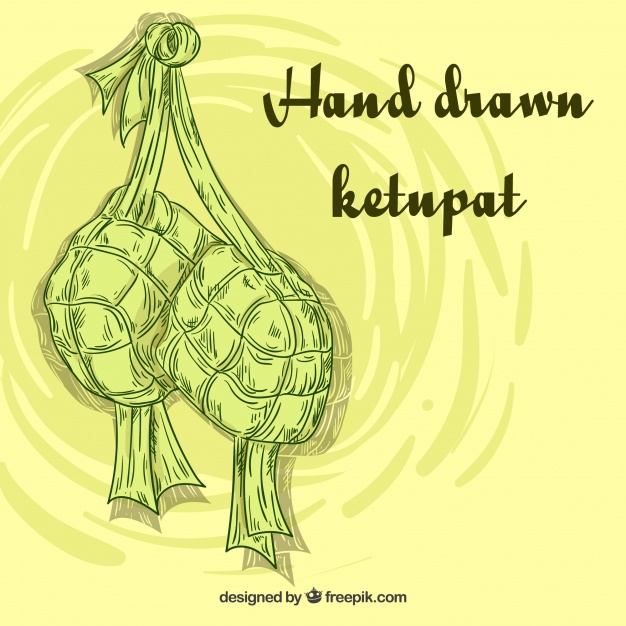 626x626 traditional hand drawn ketupat composition vector free download - Ketupat Drawing
