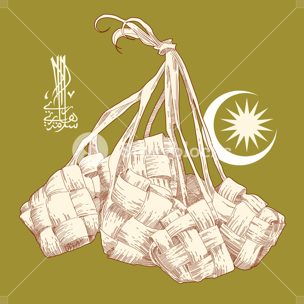 1000x1000 vector hand drawn ketupat royalty free stock image - Ketupat Drawing