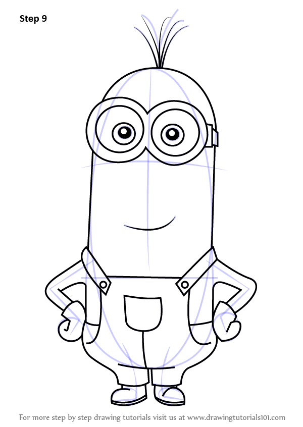 600x846 learn how to draw kevin from minions - Kevin Drawing