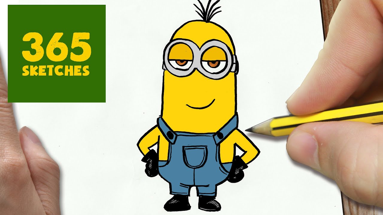 1280x720 how to draw a kevin minion cute easy step - Kevin Drawing