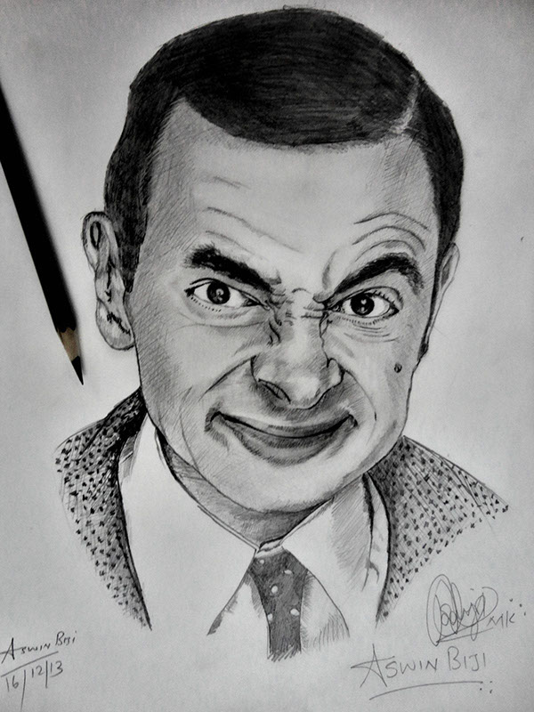 600x800 Mr Bean Pencil Drawing On Student Show - Kevin Gates Drawing