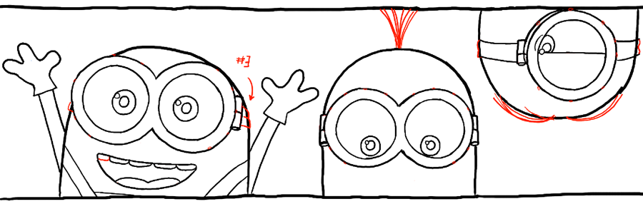 900x286 how to draw bob kevin and stuart from the minions movie in simple - Kevin The Minion Drawing