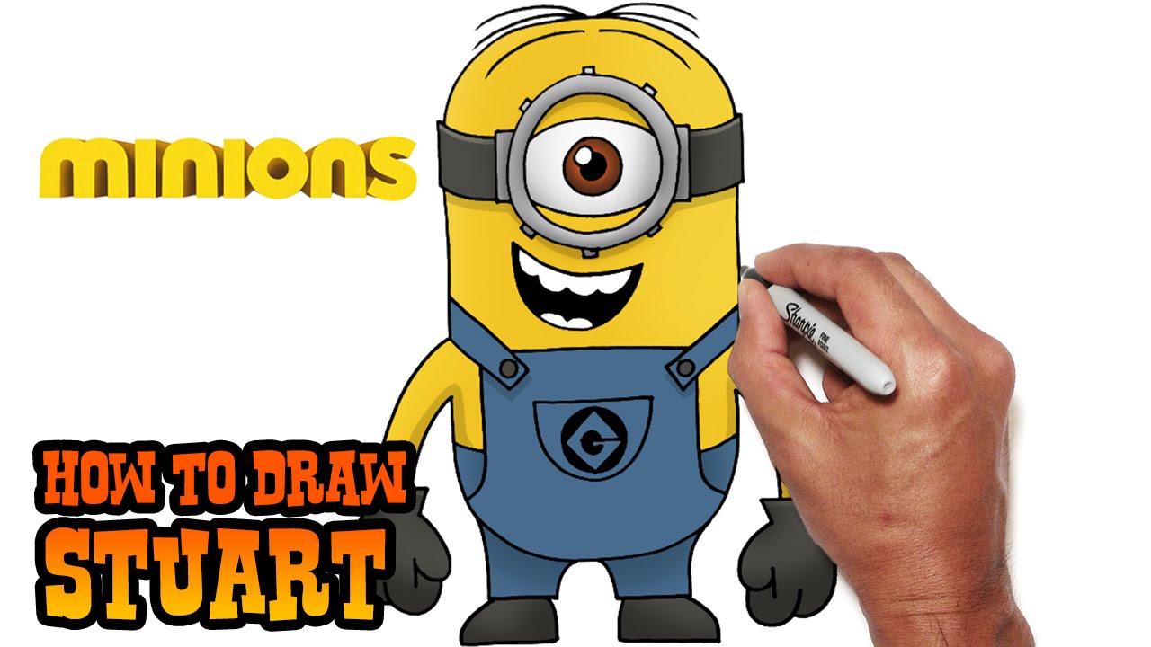 1280x720 how to draw stuart minions - Kevin The Minion Drawing