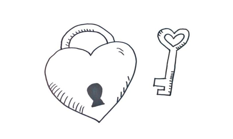 800x480 How To Draw A Heart With A Key - Key Drawing