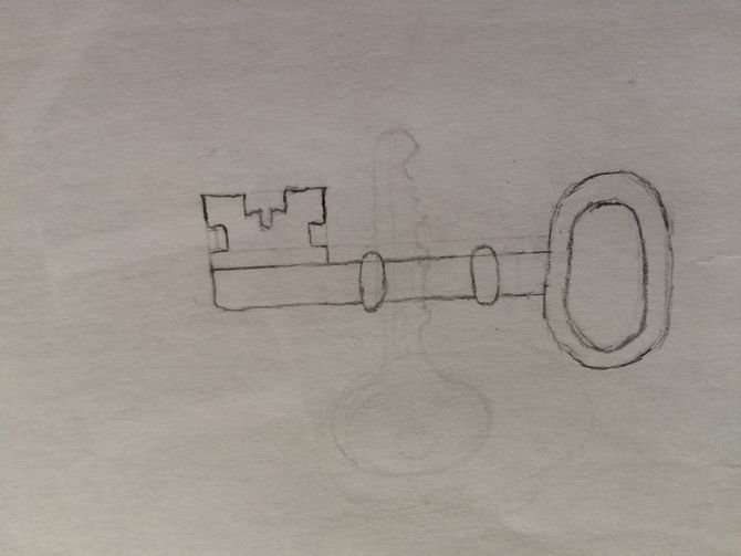670x503 How To Draw A Key Steps - Key Drawing