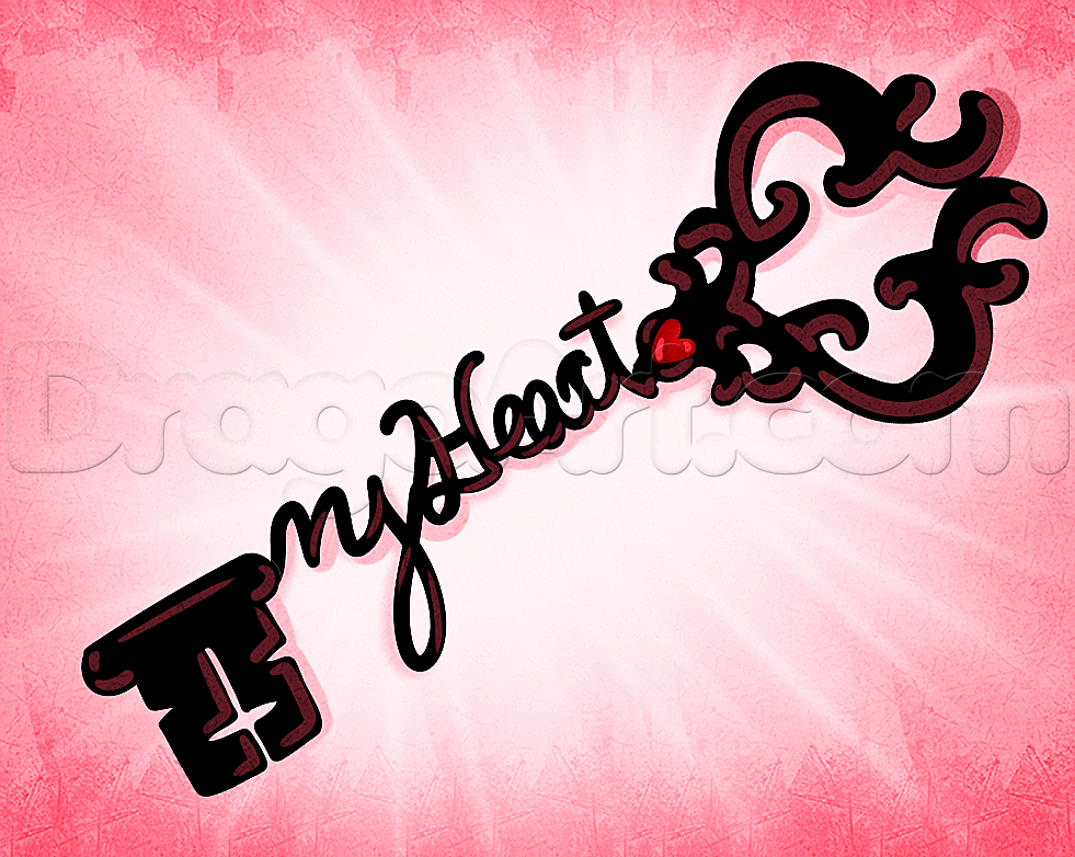 981x782 How To Draw A Key Tattoo, Step - Key Drawing