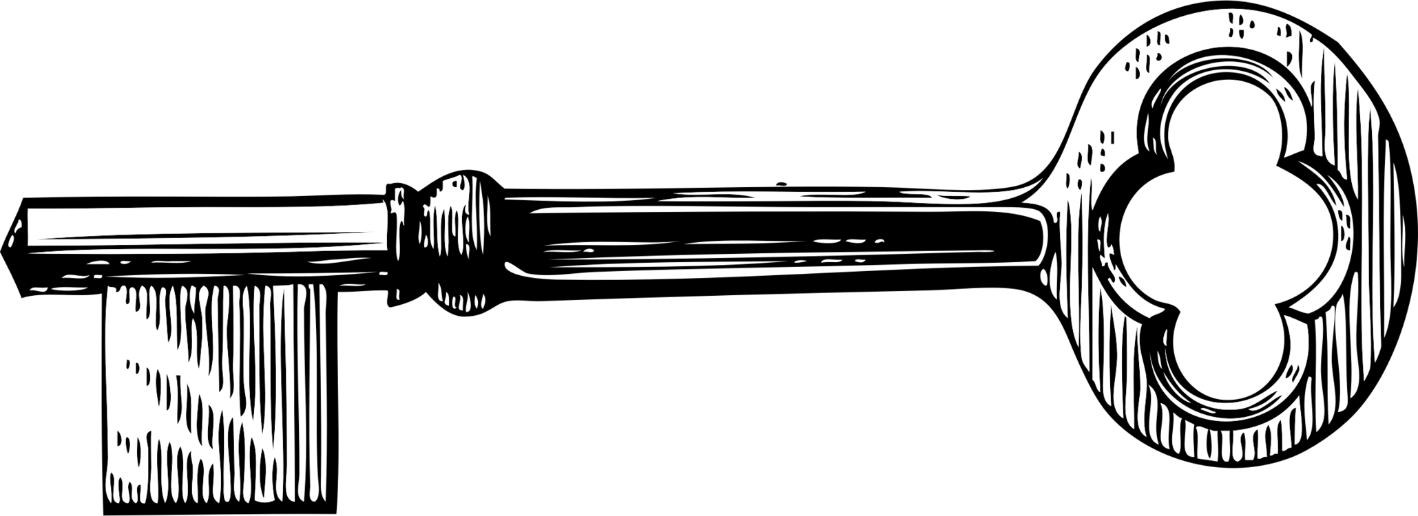 2059x750 drawing line art skeleton key cc0 - Key Line Drawing