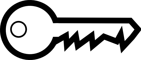 600x255 Key Outline Clip Art - Key Line Drawing