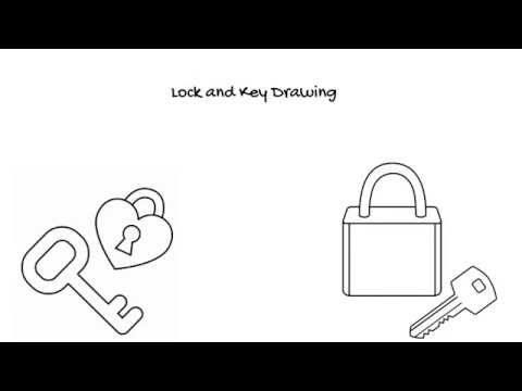 480x360 Simple Lock And Key Drawing For Kids - Key Line Drawing