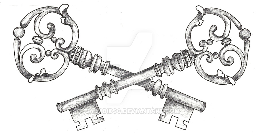 900x474 Keys - Key Tattoo Drawing