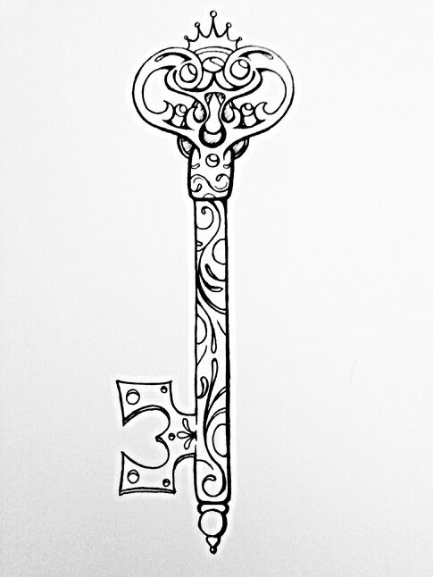 485x646 Amazing Key Tattoo Designs - Key Tattoo Drawing
