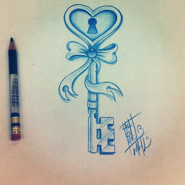612x612 Tattoo Inspiration Via Tumblr On We Heart It - Key Tattoo Drawing
