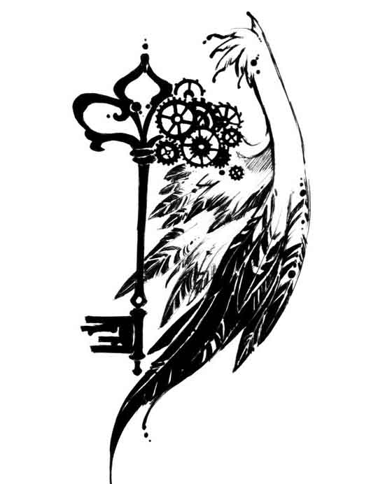 550x692 Best Collection Of Tattoo Illustration Designs For Your - Key Tattoo Drawing