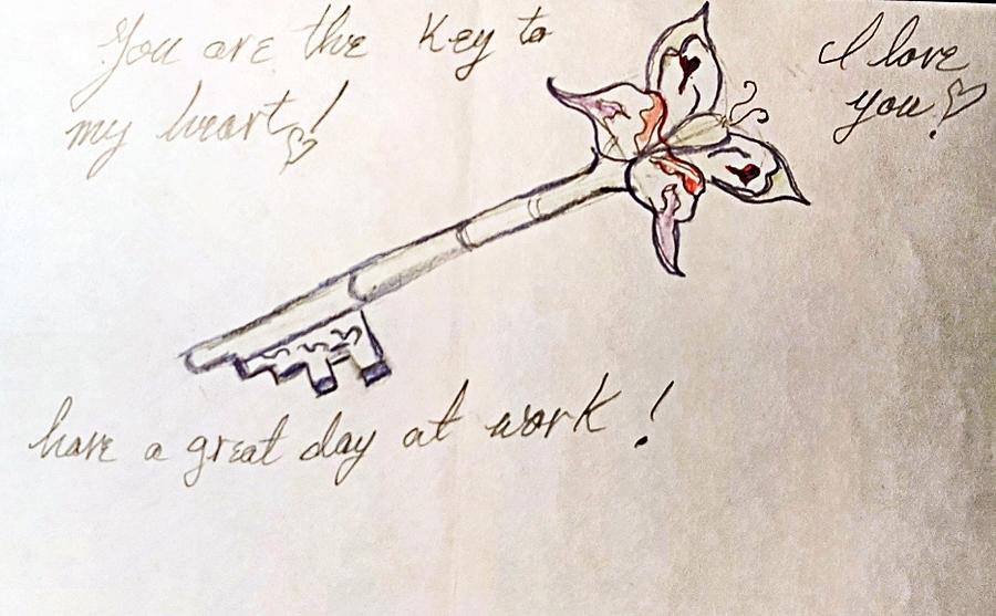 900x557 Key To My Heart Drawing - Key To My Heart Drawing