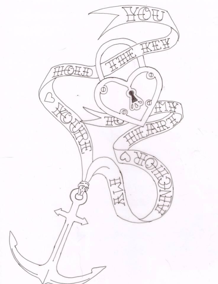 737x960 You Hold The Key To My Heart, You Are My Anchor Teddynumnums - Key To My Heart Drawing