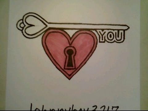 480x360 How To Draw A Valentine Heart You Have The Key To My Heart Doodle - Key To My Heart Drawing