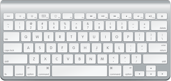 585x277 How To Draw An Ultra Clean Apple Keyboard With Photoshop - Keyboard Drawing