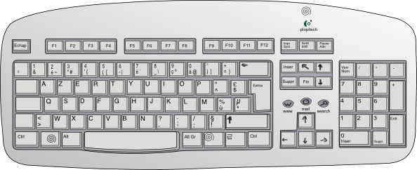 594x242 Keyboard Clip Art Free Vector In Open Office Drawing - Keyboard Drawing