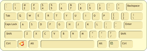 500x175 Color Vector Drawing Of Qwerty Keyboard - Keyboard Drawing